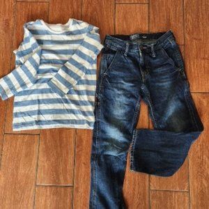 Gently used Boy stripe long sleeve photoshoot headshot outfit sz 8